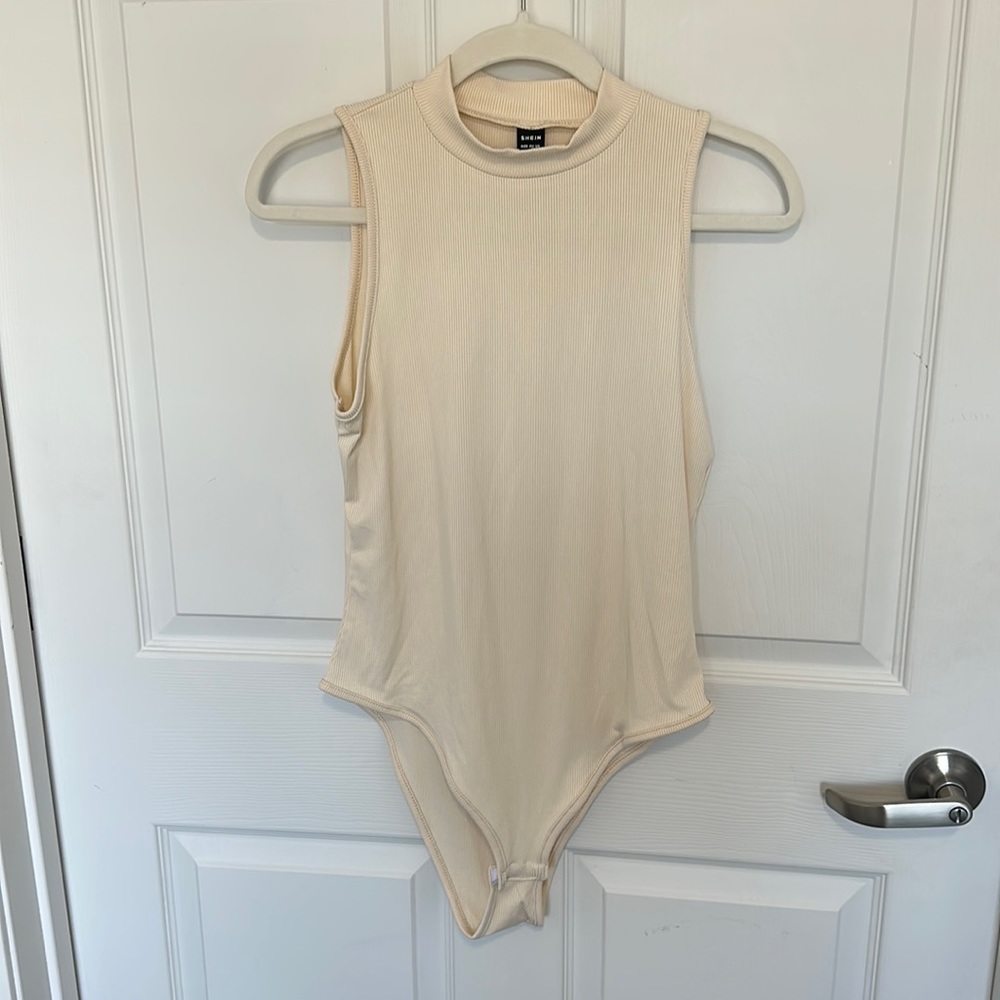 cream high neck bodysuit